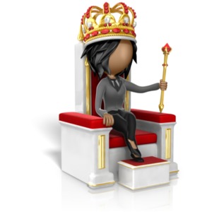Queen Figure On Throne PowerPoint clipart graphic preview.
