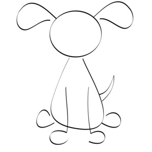 Line Drawn Dog PowerPoint clipart graphic preview.