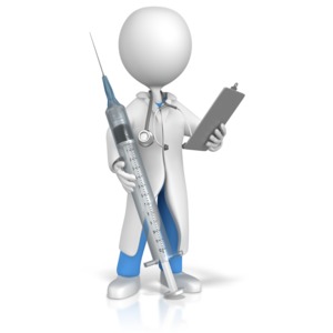 Doctor or Nurse With Syringe And Clipboa PowerPoint clipart graphic preview.