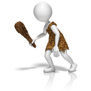 Caveman Stick Figure PowerPoint clipart graphic preview.