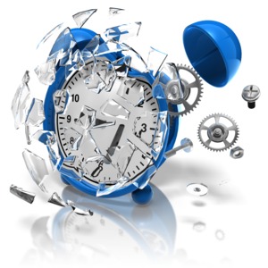 Alarm Clock Smashed PowerPoint clipart graphic preview.