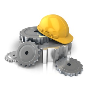 Construction Helmet Gears PowerPoint clipart graphic preview.