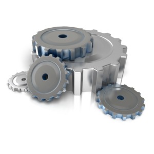 Industrial Gears On Floor PowerPoint clipart graphic preview.