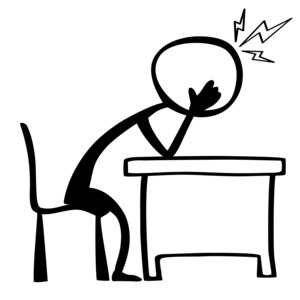Line Figure Headache PowerPoint clipart graphic preview.