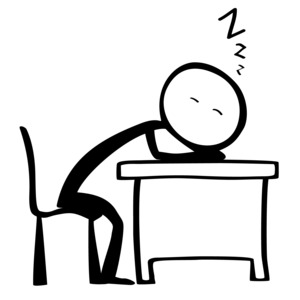 Line Figure Sleep Desk PowerPoint clipart graphic preview.