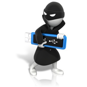 Thief Stealing Data PowerPoint clipart graphic preview.