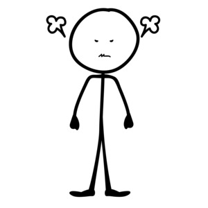 Line Figure Angry PowerPoint clipart graphic preview.