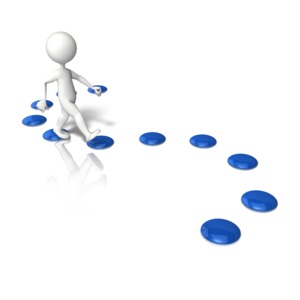 Walking The Path PowerPoint clipart graphic preview.