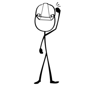 Line Figure Hard Hat PowerPoint clipart graphic preview.