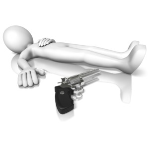 Stick Figure Gun PowerPoint clipart graphic preview.