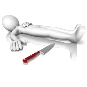 Stick Figure Knife PowerPoint clipart graphic preview.