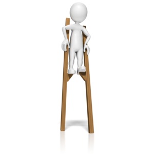 Stick Figure On Stilts PowerPoint clipart graphic preview.
