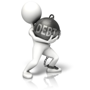 Walking Debt Chain Ball PowerPoint clipart graphic preview.