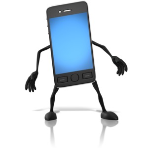 Smart Phone Character PowerPoint clipart graphic preview.