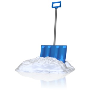 Shovel In Snow PowerPoint clipart graphic preview.