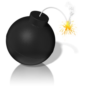 Cartoon Bomb PowerPoint clipart graphic preview.