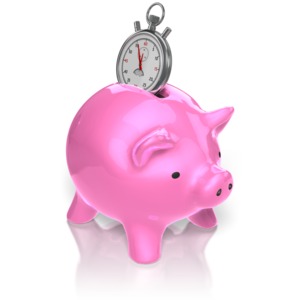 Piggy Bank Time PowerPoint clipart graphic preview.