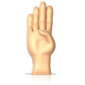 Sign Language letter B PowerPoint clipart graphic preview.