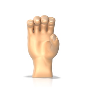Sign Language letter C PowerPoint clipart graphic preview.