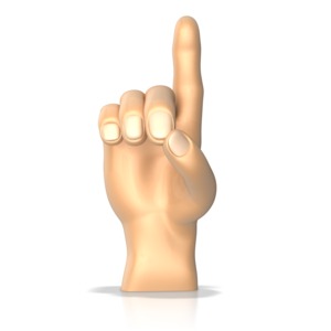 Sign Language Letter D PowerPoint clipart graphic preview.