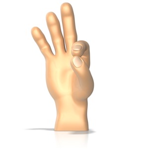 Sign Language Letter F PowerPoint clipart graphic preview.