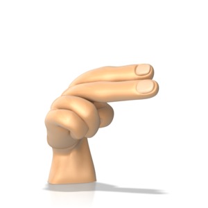 Sign Language Letter H PowerPoint clipart graphic preview.