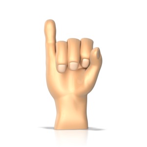 Sign Language Letter i PowerPoint clipart graphic preview.