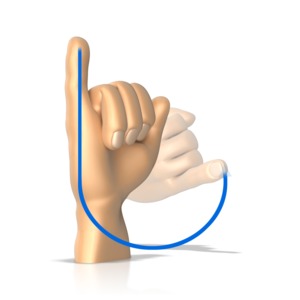 Sign Language Letter J PowerPoint clipart graphic preview.