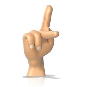 Sign Language Letter K PowerPoint clipart graphic preview.