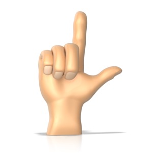 Sign Language Letter L PowerPoint clipart graphic preview.