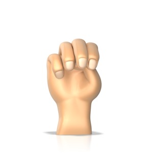 Sign Language Letter M PowerPoint clipart graphic preview.