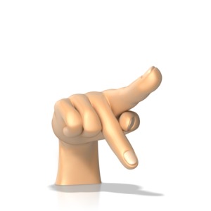 Sign Language Letter P PowerPoint clipart graphic preview.