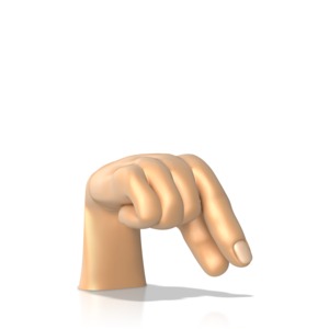 Sign Language Letter Q PowerPoint clipart graphic preview.