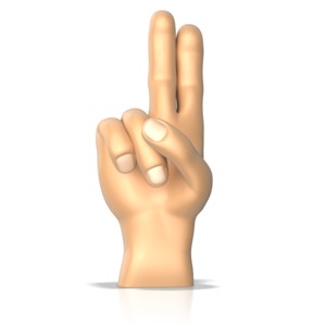 Sign Language Letter U PowerPoint clipart graphic preview.