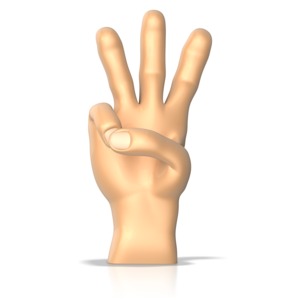Sign Language Letter W PowerPoint clipart graphic preview.
