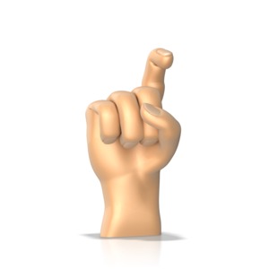 Sign Language Letter X PowerPoint clipart graphic preview.