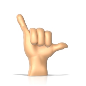 Sign Language Letter Y PowerPoint clipart graphic preview.
