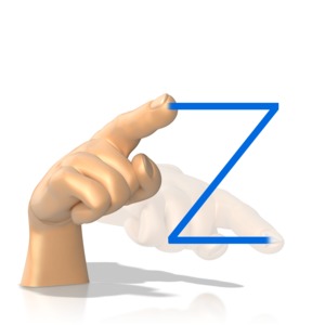 Sign Language Letter Z PowerPoint clipart graphic preview.