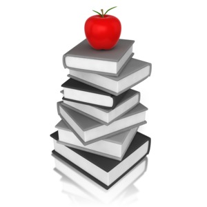 Apple On Book PowerPoint clipart graphic preview.