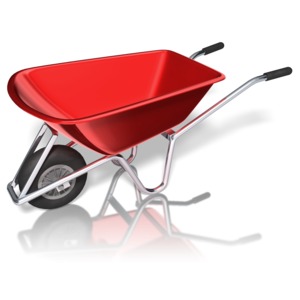 Wheelbarrow PowerPoint clipart graphic preview.