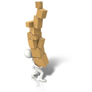 Carrying Lots Of Boxes PowerPoint clipart graphic preview.