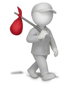 Stick Figure Hobo PowerPoint clipart graphic preview.