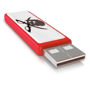 USB Data Theift PowerPoint clipart graphic preview.