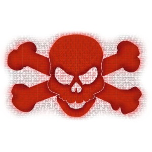 Binary Data Piracy PowerPoint clipart graphic preview.
