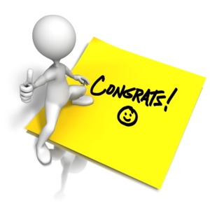 Congrats Sticky Note PowerPoint clipart graphic preview.