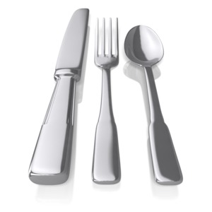 Silverware PowerPoint clipart graphic preview.
