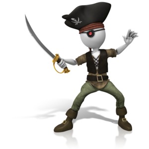 Pirate Sword On Guard PowerPoint clipart graphic preview.