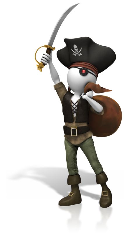 High-resolution clipart illustration of Pirate Stolen Plunder, designed for corporate facility safety compliance, residential property access control, and physical security asset management.