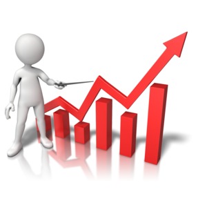 Three Dimensional Graph Growth PowerPoint clipart graphic preview.