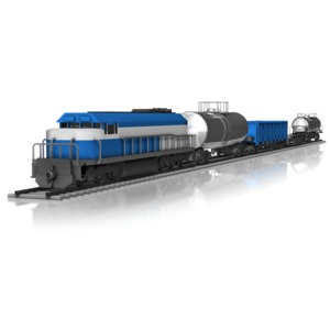 Cargo Train PowerPoint clipart graphic preview.